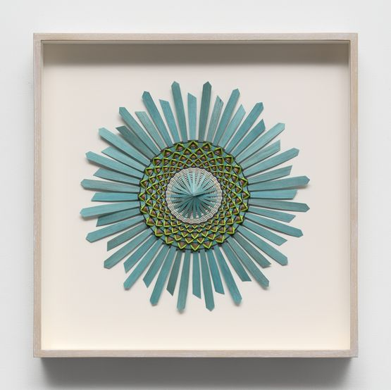 Aquamarine yellow by Jeremy Frey contemporary artwork Mixed Media