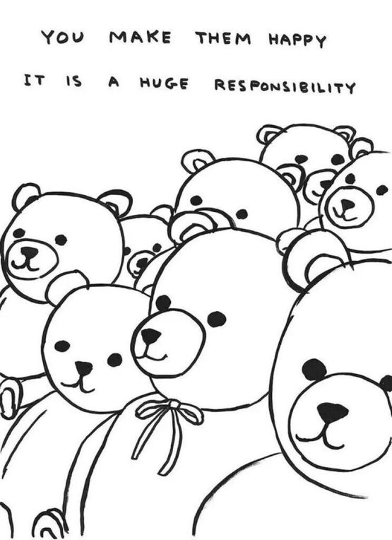 Untitled You Make Them Happy by David Shrigley contemporary artwork Print