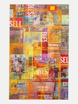 Piece Painting Newsstand Mondrian algorithm Frieze 2024 election by Mandy El-Sayegh contemporary artwork painting print mixed media