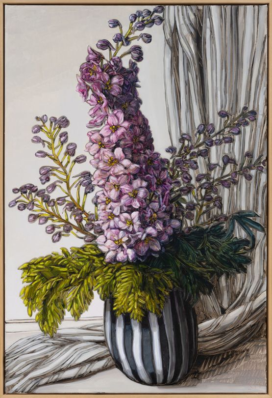 Delphinium by Sam Michelle contemporary artwork Painting