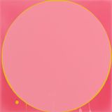 Untitled Circle Painting PinkYellowPink by Ian Davenport contemporary artwork painting