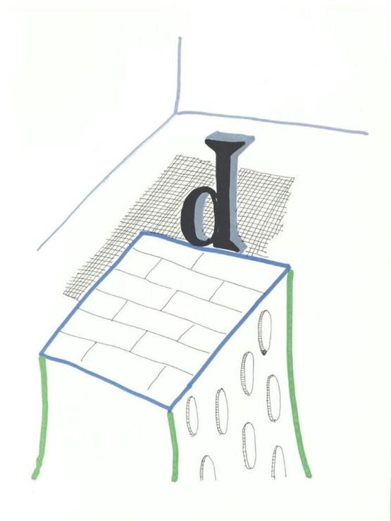 D from Hockneys Alphabet by David Hockney contemporary artwork Print