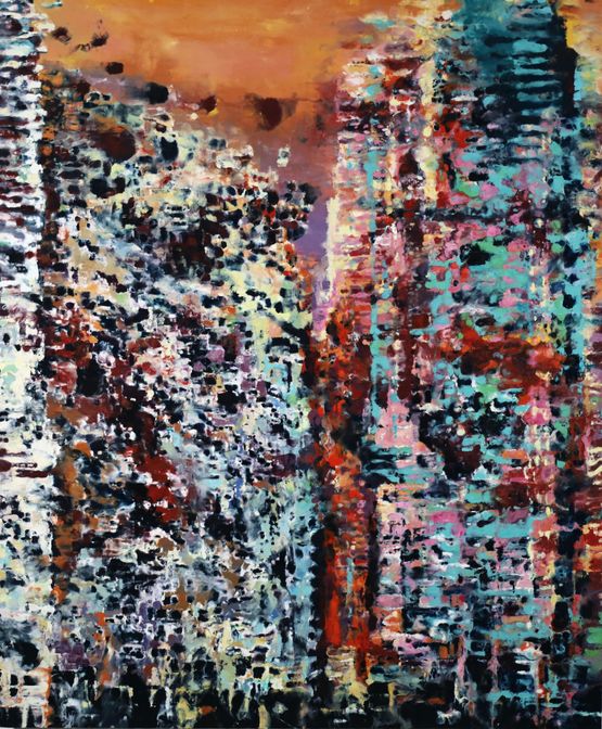 Sentinelles 5 by Philippe Cognee contemporary artwork Painting