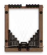 Threaded Square with Tower Fragment by Vibe Overgaard contemporary artwork sculpture textile