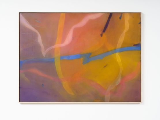Illumination the blue flash by Gretchen Albrecht contemporary artwork Painting