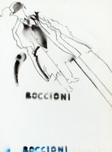 Boccioni by Mario Schifano contemporary artwork painting works on paper drawing