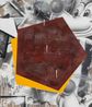 Untitled Red Pentagon on Yellow Pentagon by Barry Reigate contemporary artwork Painting