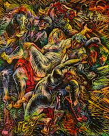 Rereading Art History Series - Rubens Rape of the Daughters of Leucippus by Luo Zhongli contemporary artwork painting