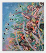 Angels Carrying Crosses on Mount Purgatory by Tammy Nguyen contemporary artwork painting works on paper print