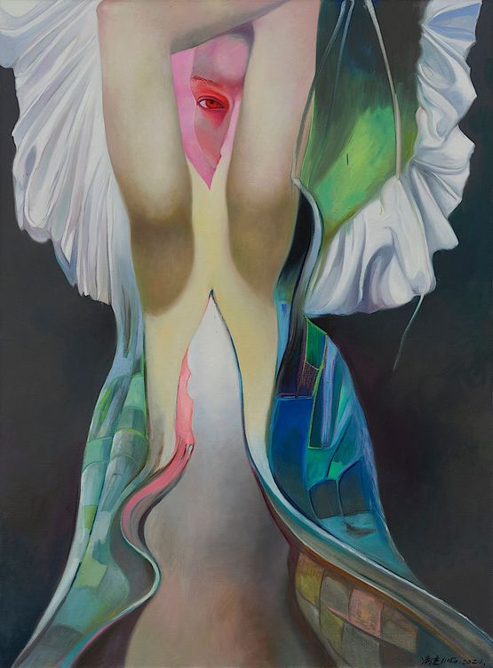 Elegant Kasaya  by Ling Jian contemporary artwork Painting
