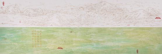 Mok-Mans Cosmology Melting into a Cloud of Success by Mok Yat-San  Man Fung Yi contemporary artwork Painting