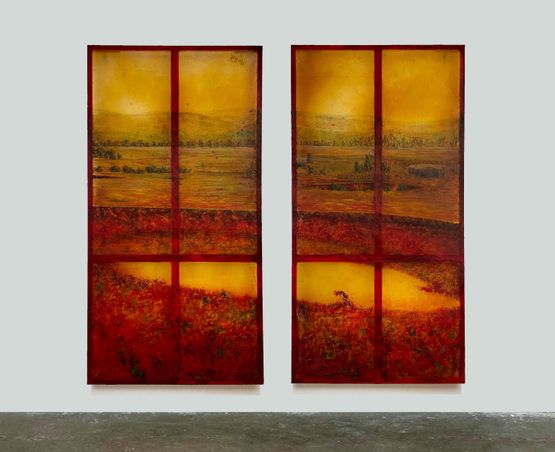 Bomb Pond Remembrance by KV Duong contemporary artwork Painting