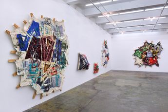 Contemporary art exhibition Mike Cloud Quilt painting at Thomas Erben Gallery New York United States