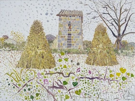 Guishan Cornstalk Stacks and Tobacco Drying Room by Mao Xuhui contemporary artwork Painting