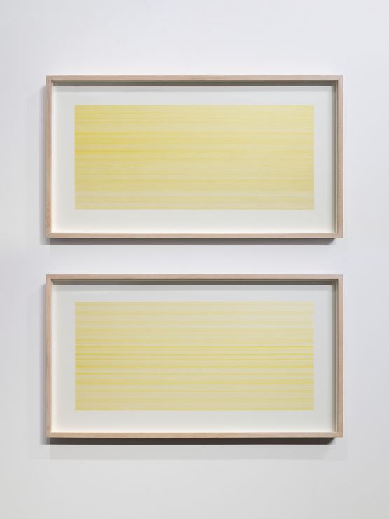 Diptych Yellow Tide Drawings San Diego and Los Angeles by Jill Baroff contemporary artwork Works on Paper