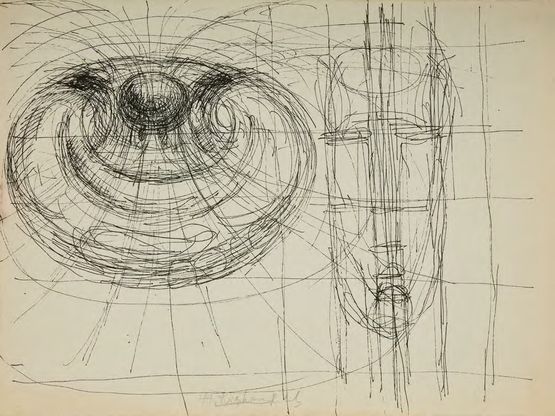 Untitled Drawing 72 by Krishna Reddy contemporary artwork Drawing