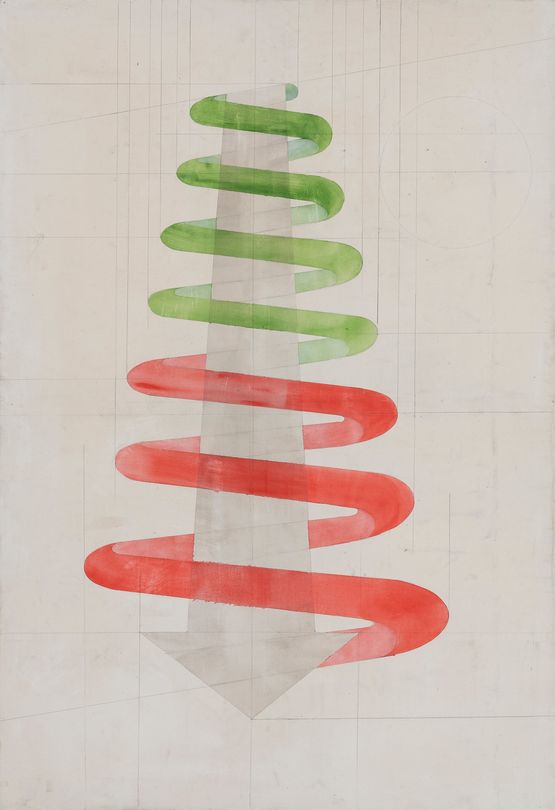 Analytische Zeichnung AS Abwartspirale by Martin Grandits contemporary artwork Painting