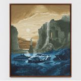 Waterfall and Venus Callipyge with destroyed Porsche 911 by Daniel Arsham contemporary artwork painting