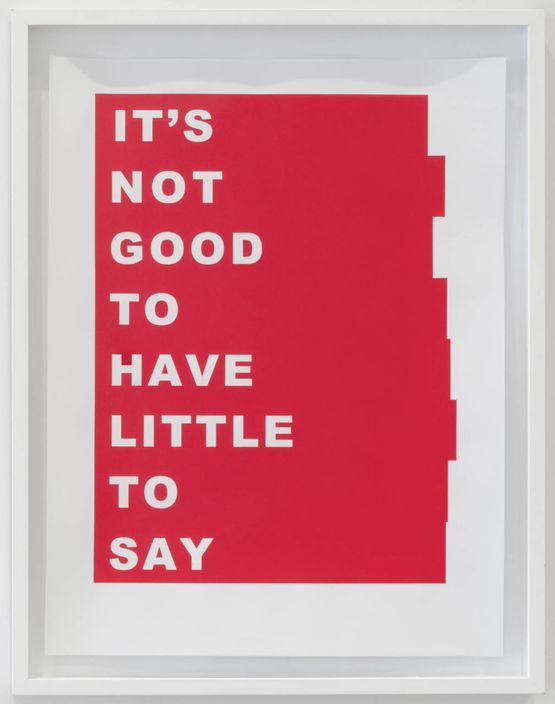 ITS NOT GOOD TO HAVE LITTLE TO SAY More Expanded Version by Rose Nolan contemporary artwork Print