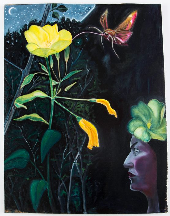 Flowers of Evil Evening Primrose Fairy by David Harrison contemporary artwork Painting
