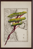 Portrait of Italy Through Its Trees Painting on Map XVIII by Julian Schnabel contemporary artwork Works on Paper