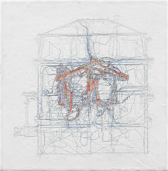 ScaledBehaviour_paintingHomeWithinHome_elevation_B_01 by Do Ho Suh contemporary artwork Painting