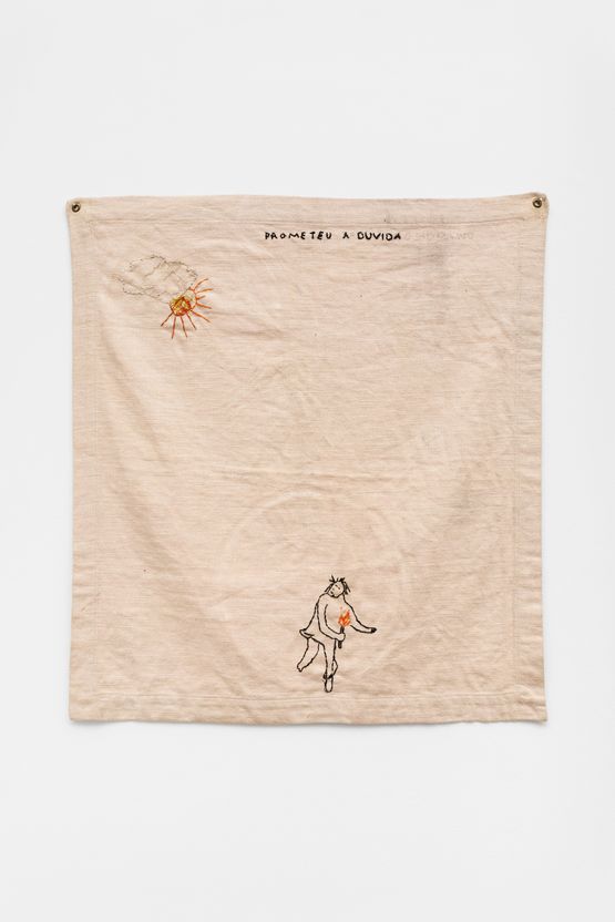 Prometeu a Duvida by Paulo Nazareth contemporary artwork Textile