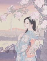 Spiled Cherry Blossoms by Miki Kato contemporary artwork painting
