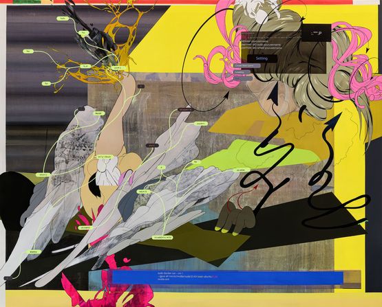 Two Users Play A Logic Game at 9 pm by Zhong Wei contemporary artwork Painting