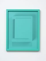 Cascading bluish green by Shaun Waugh contemporary artwork painting print
