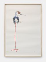 Red leg by Lera Derkach contemporary artwork drawing painting
