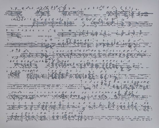 Space Oddity_transcription in GGrey by Bae Young-Whan contemporary artwork Painting
