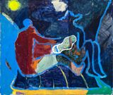Two and one with a hat II by Tim Leimbach contemporary artwork painting