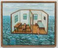 Dollhouse in the Ocean by Masao Nakahara contemporary artwork Painting