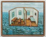 Dollhouse in the Ocean by Masao Nakahara contemporary artwork painting