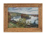 La Seine a Rolleboise au printemps by Maximilien Luce contemporary artwork painting
