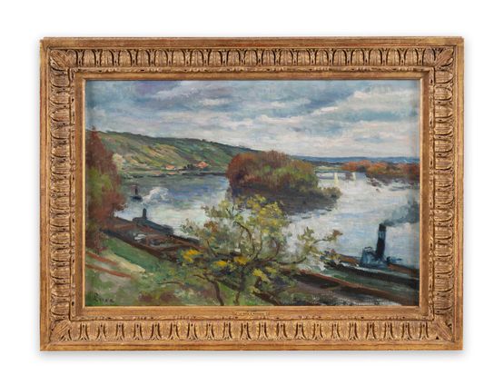 La Seine a Rolleboise au printemps by Maximilien Luce contemporary artwork Painting