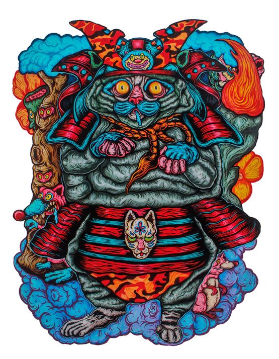 The Paranoid Cat by Shafiq Nordin contemporary artwork Painting
