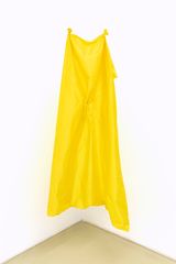 in the beginning there was time as if splashed with bouncy eye masks an experience in stretched yellow or a bee might be a star of a great drama as if splashed with bouncy eye masks an experience in stretched yellow or a bee might be a star of a great drama 09 by Astrid Svangren contemporary artwork textile