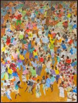 Revellers Celebrate at Dusk by Paul Dash contemporary artwork painting