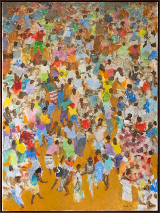 Revellers Celebrate at Dusk by Paul Dash contemporary artwork Painting