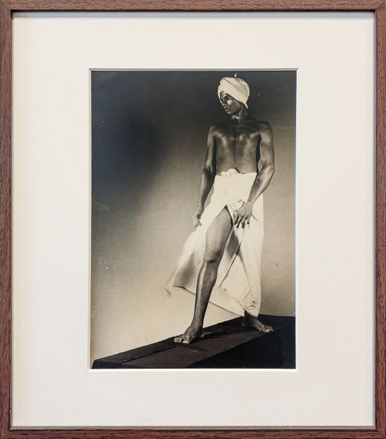 Man with white turban and sarong by Lionel Wendt contemporary artwork Photography
