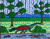 Crocodile by Robert Campbell Jnr contemporary artwork painting