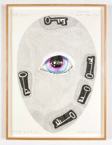 anything for you orbit around beneath a pattern of houses proud body open to the night by Del Kathryn Barton contemporary artwork drawing