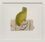 Poire coupee et pipe Sliced Pear and Pipe by Pablo Picasso contemporary artwork drawing mixed media works on paper