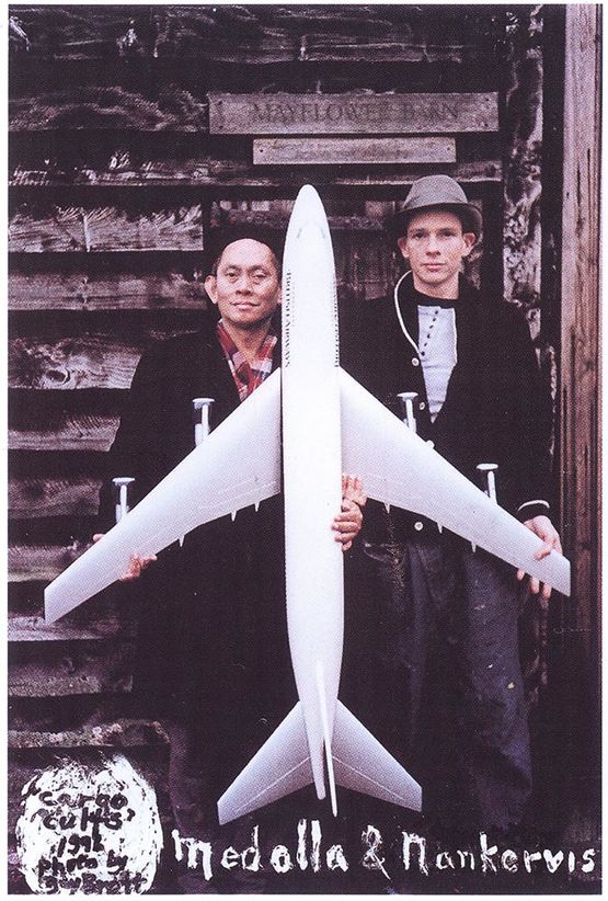 David Medalla e Adam Nankervis in front of the Mayflower Barn at the Seer Green  Jordana Buckinhamshire England 1994  Photo by Guy Brett by Mondrian Fanclub david Medalla  Adam Nankervis contemporary artwork Photography