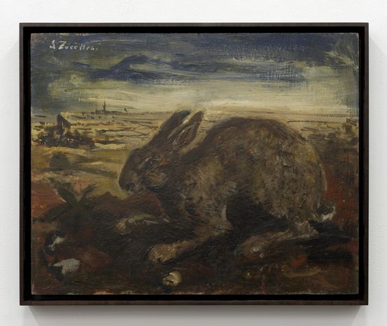Untitled Paesaggio con lepre by Luigi Zuccheri contemporary artwork Painting