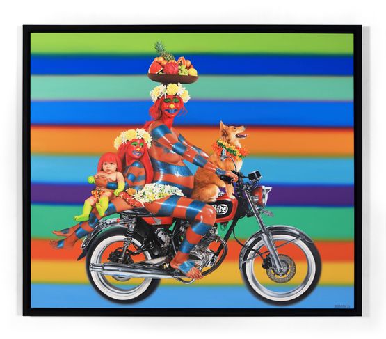 Motorcycle by Ashley Bickerton contemporary artwork Painting