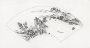 Fan painting The Return Crossing   by Li Qing contemporary artwork Drawing