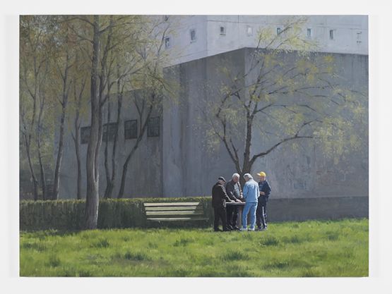 The Card Players by Serban Savu contemporary artwork Painting